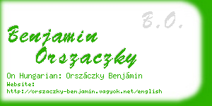 benjamin orszaczky business card